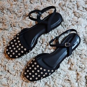 Black Studded Sandals